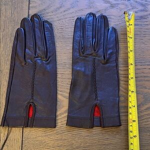 Superb Elegant Brown Leather Gloves sz 8
